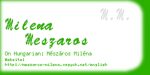 milena meszaros business card